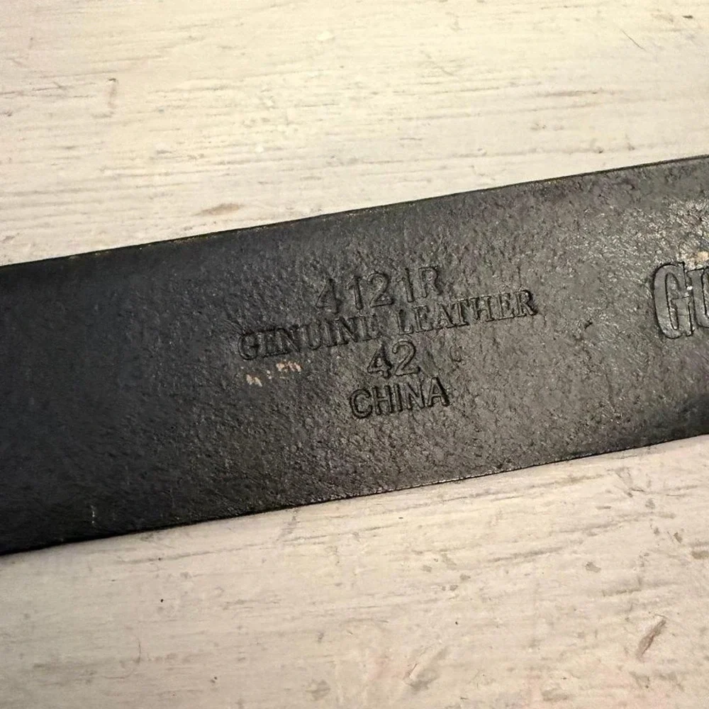 Guide Gear Genuine Black‎ Leather Embossed Weave Pattern Belt 42
